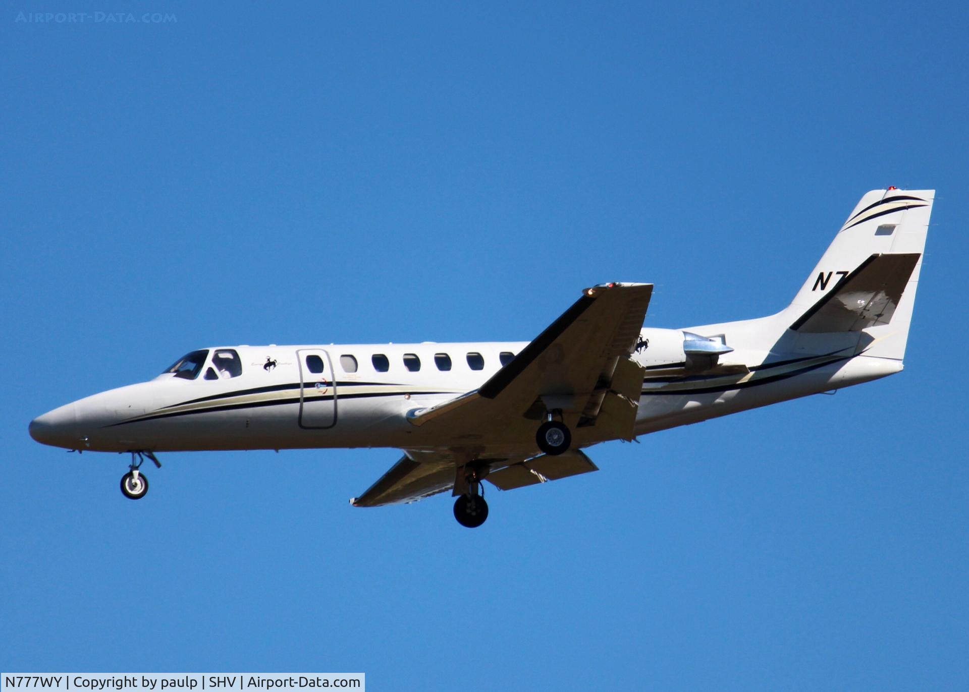 N777WY, 1999 Cessna 560 C/N 560-0525, Landing at Shreveport Regional.