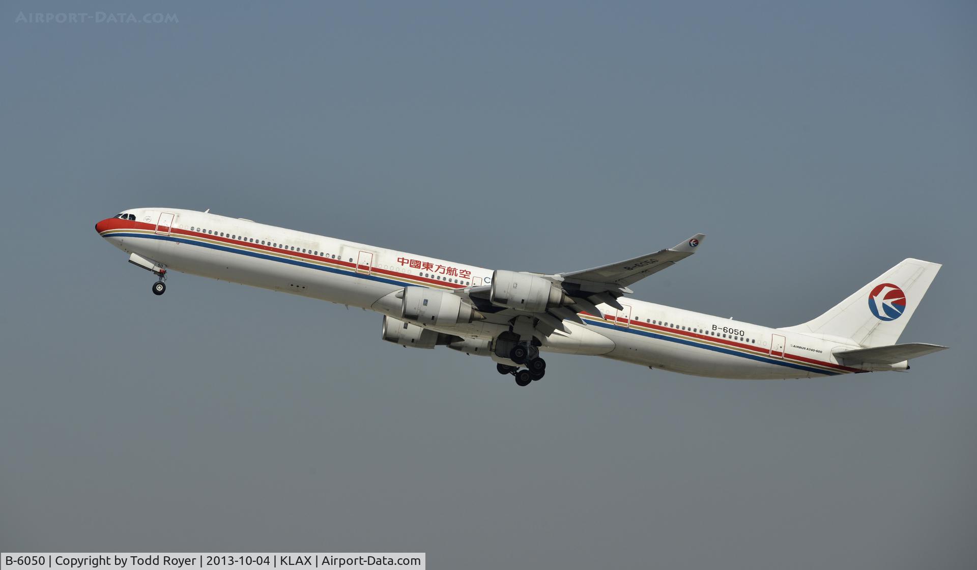 B-6050, 2002 Airbus A340-642 C/N 468, Departing LAX