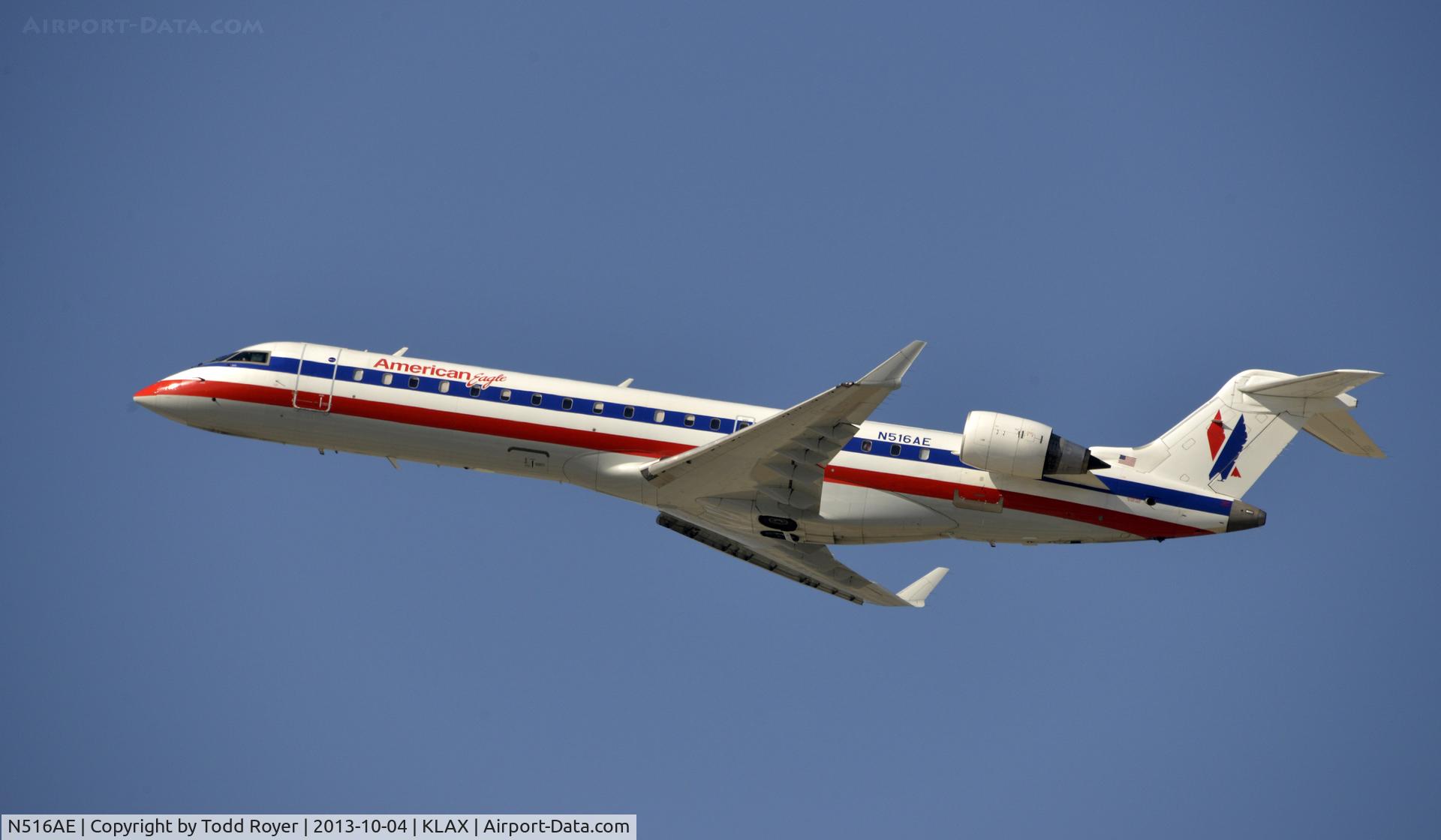 N516AE, 2003 Bombardier CRJ-701ER (CL-600-2C10) Regional Jet C/N 10123, Departing LAX