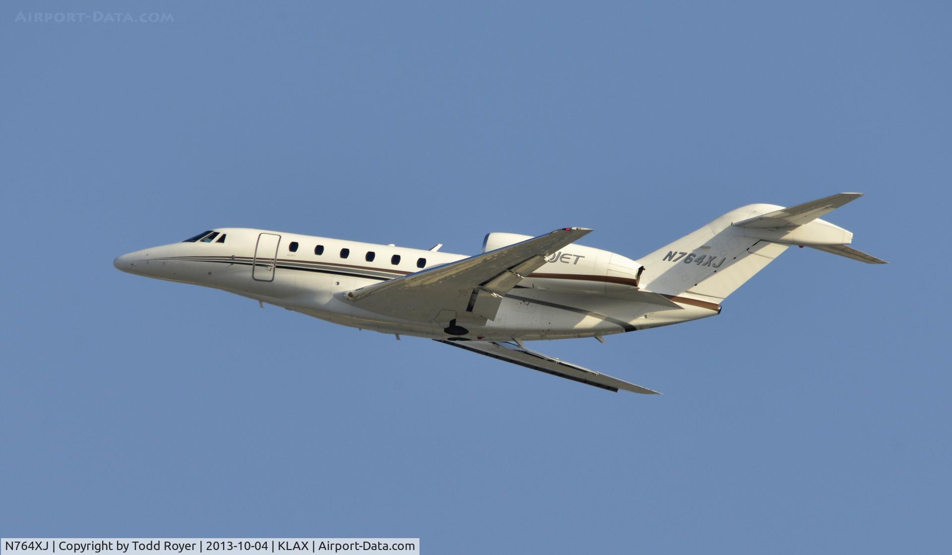 N764XJ, 2006 Cessna 750 Citation X Citation X C/N 750-0264, Departing LAX