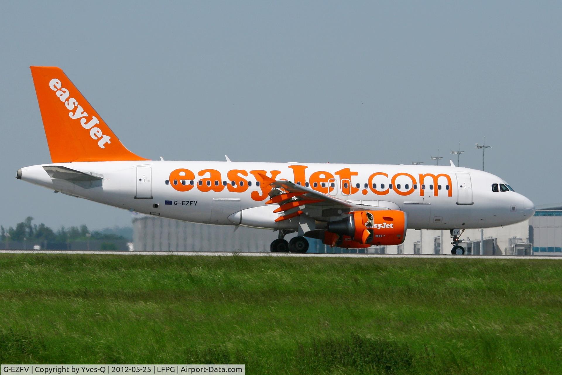G-EZFV, 2010 Airbus A319-111 C/N 4327, Airbus A319-111, Landing Rwy 08R, Roissy Charles De Gaulle Airport (LFPG-CDG)