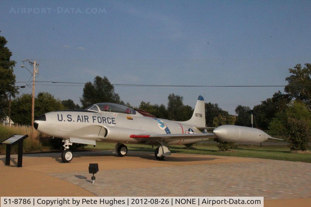 51-8786, 1951 Lockheed T-33A Shooting Star C/N 580-6570, 51-8786 T-33 now on display off-airport at Bowling Green KY