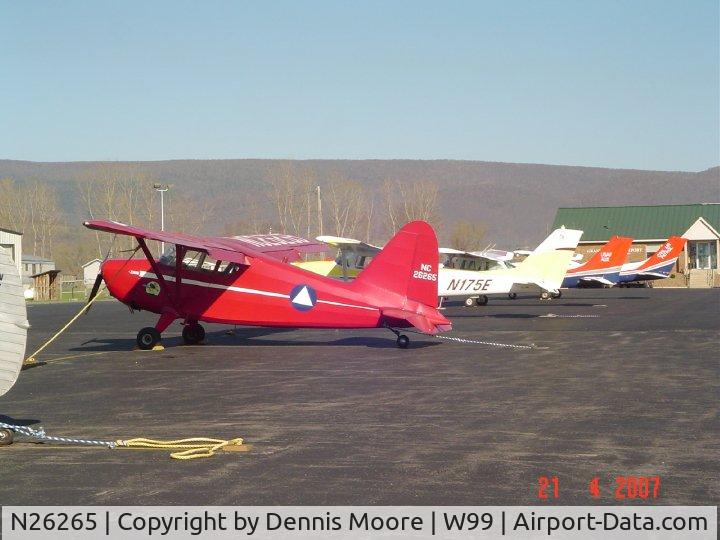 N26265, 1940 Stinson 10 C/N 7552, At Petersburg, WV. Grant County airport.