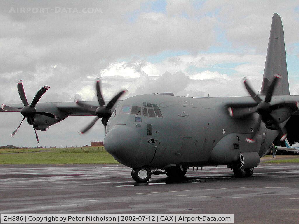 ZH886, 1999 Lockheed Martin C-130J Hercules C.5 C/N 382-5484, Hercules C.5, callsign Dogfish 5, of the Lyneham Transport Wing as seen at Carlisle in the Summer of 2002.