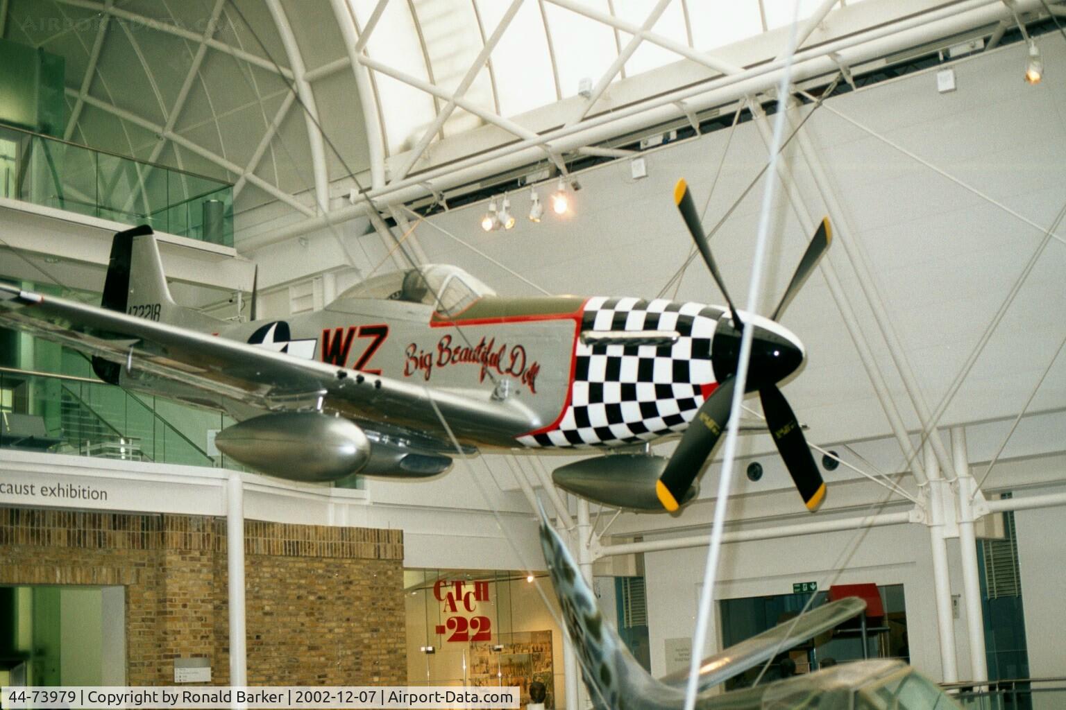 44-73979, North American P-51D Mustang C/N 122-40519, 44-73979 shown as 44-72218 at the Imperial War Museum, London