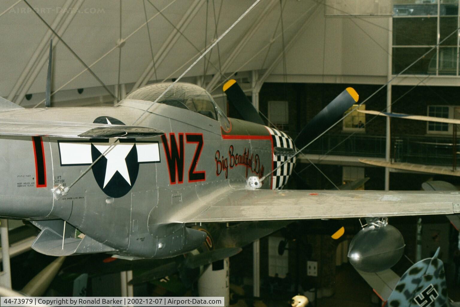 44-73979, North American P-51D Mustang C/N 122-40519, 44-73979 shown as 44-72218 in the Imperial War Museum, London