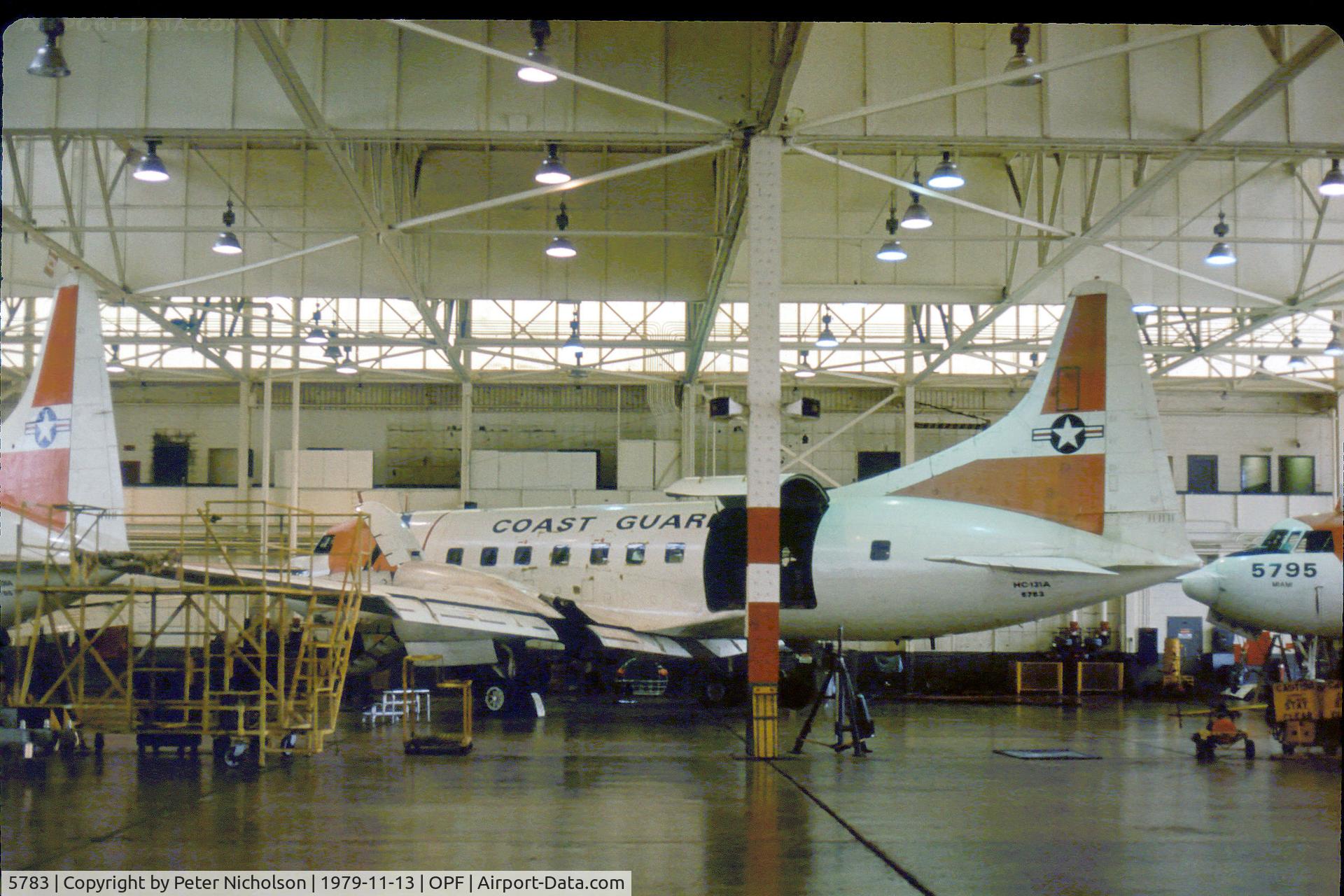 5783, 1952 Convair HC-131A (C-131A) Samaritan C/N 53-3, United States Coast Guard service HC-131A Samaritan as seen at Opa-Locka in November 1979.