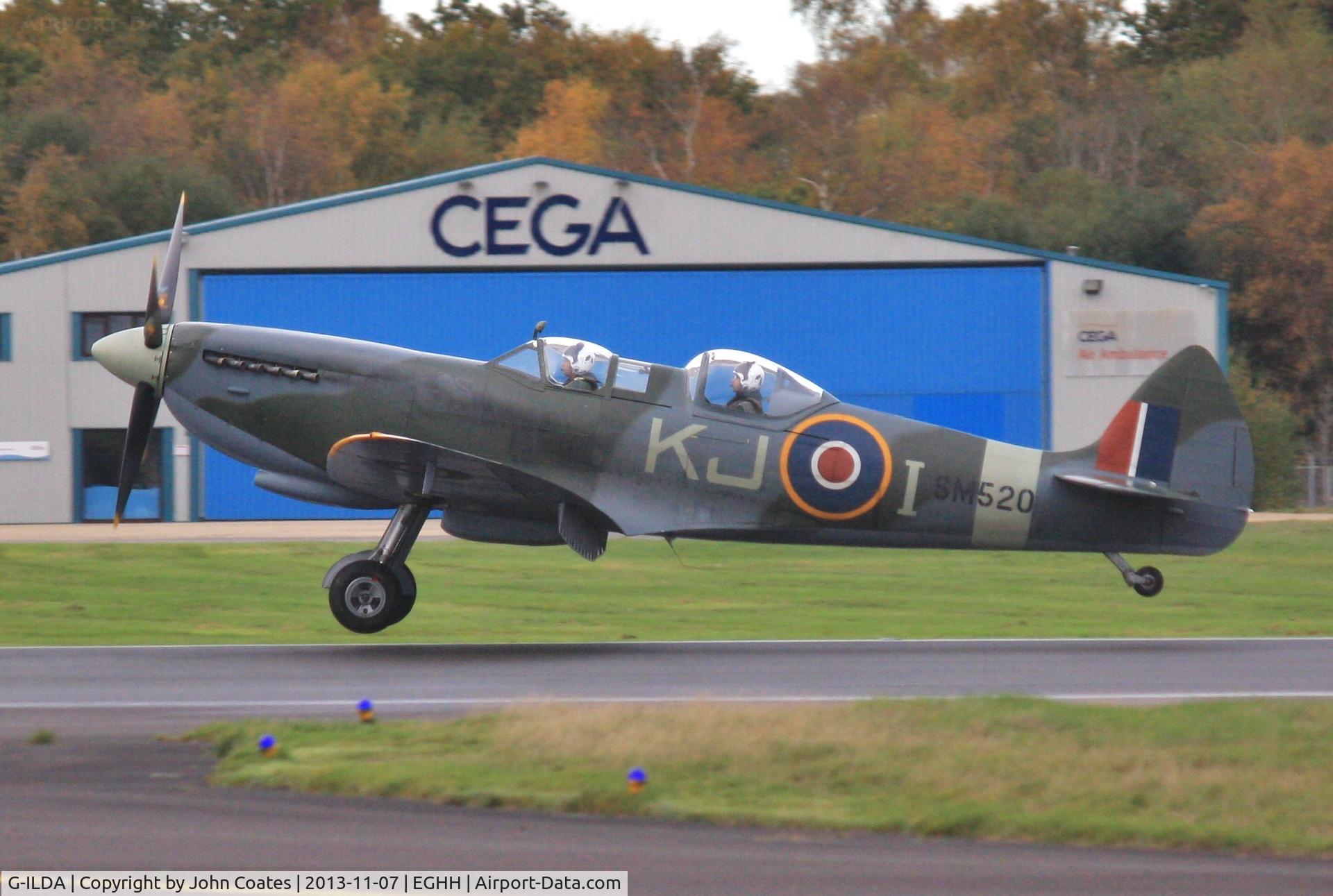 G-ILDA, 1944 Supermarine 509 Spitfire TR.IXc C/N CBAF.10164, Another touch and go whilst training.