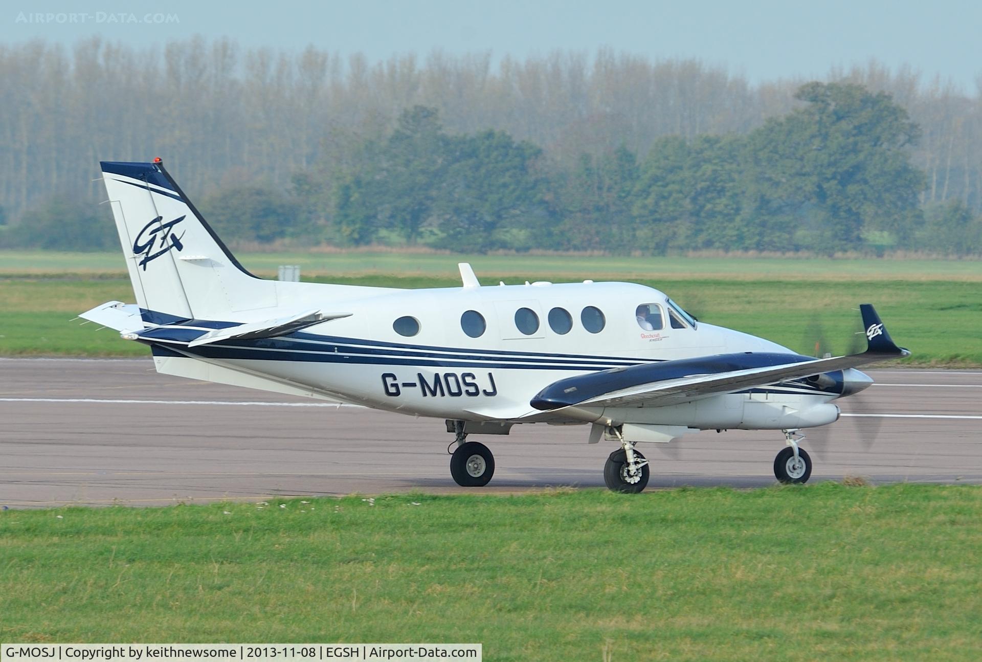 G-MOSJ, 2010 Hawker Beechcraft C90GTI King Air C/N LJ-1984, About to leave from runway 27.