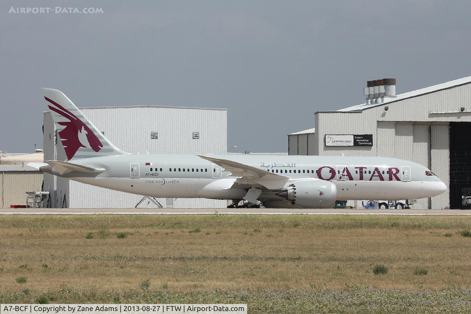 A7-BCF, 2013 Boeing 787-8 Dreamliner C/N 38324, Boeing 787 at Meacham Field - Fort Worth, TX - fresh out of the paint shop