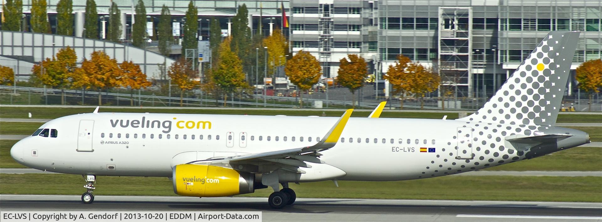 EC-LVS, 2013 Airbus A320-232 C/N 5599, Vueling Airlines, fitted with the new sharklets, seen here departing at München(EDDM)