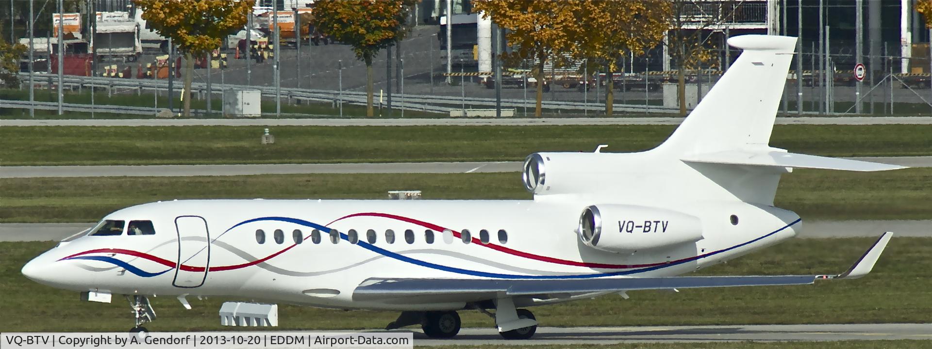 VQ-BTV, 2012 Dassault Falcon 7X C/N 175, Execujet Europe (untitled), seen here waiting for line up clearence at München(EDDM)