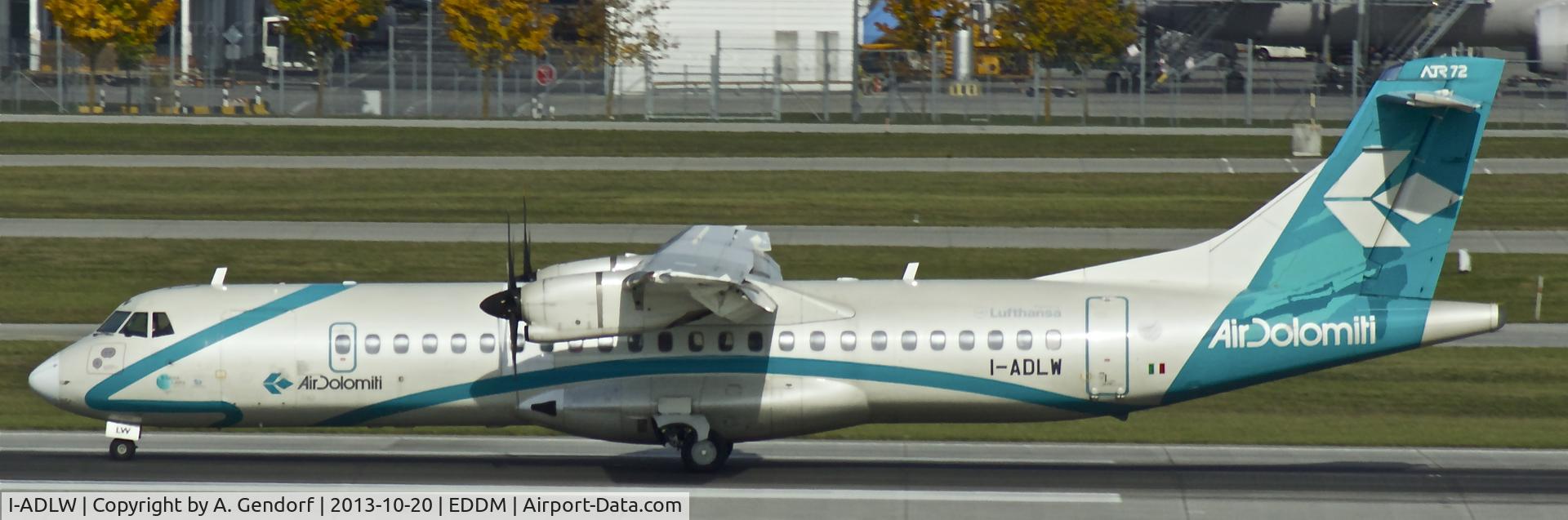 I-ADLW, 2004 ATR 72-212A C/N 707, Air Dolomiti, is here on RWY 26L at München(EDDM)