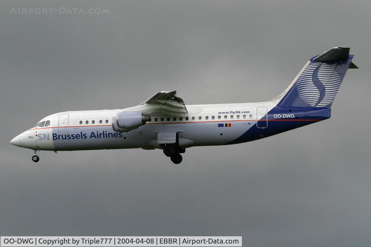 OO-DWG, 1998 British Aerospace Avro 146-RJ100 C/N E3336, SN Brussels Airlines
