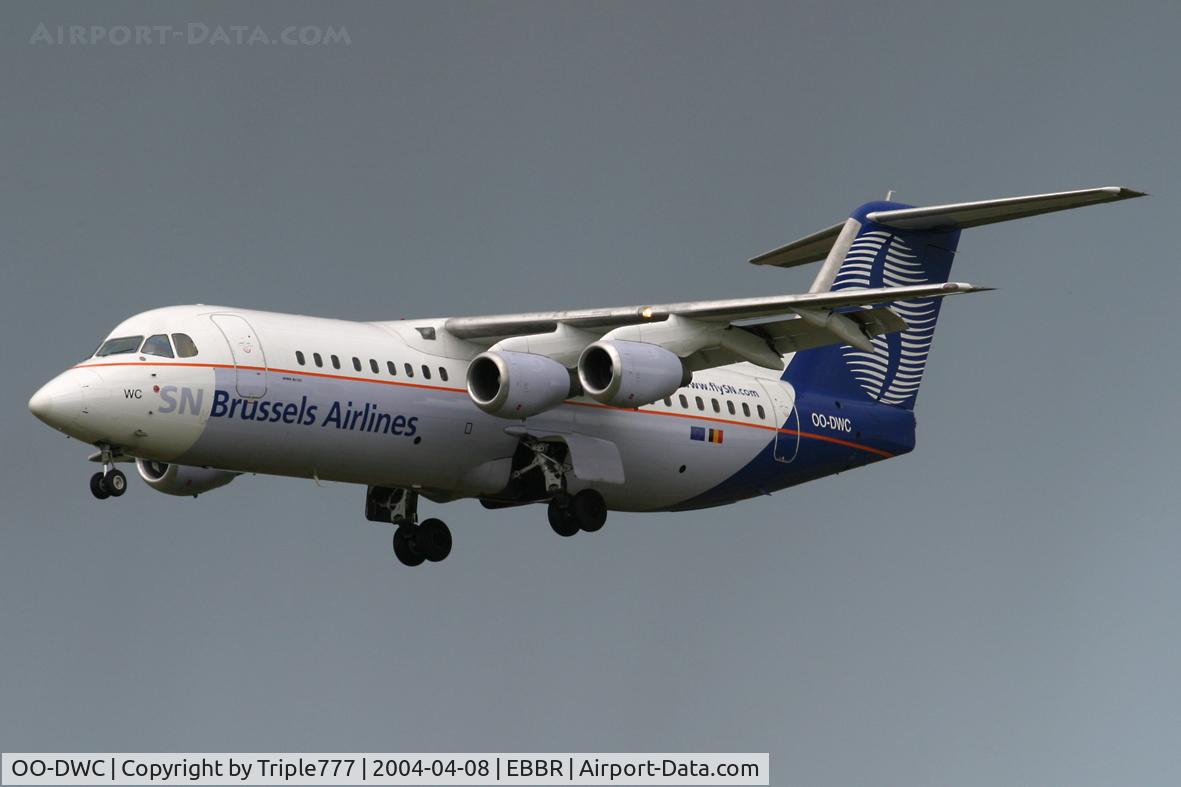 OO-DWC, 1998 British Aerospace Avro 146-RJ100 C/N E3322, SN Brussels Airlines