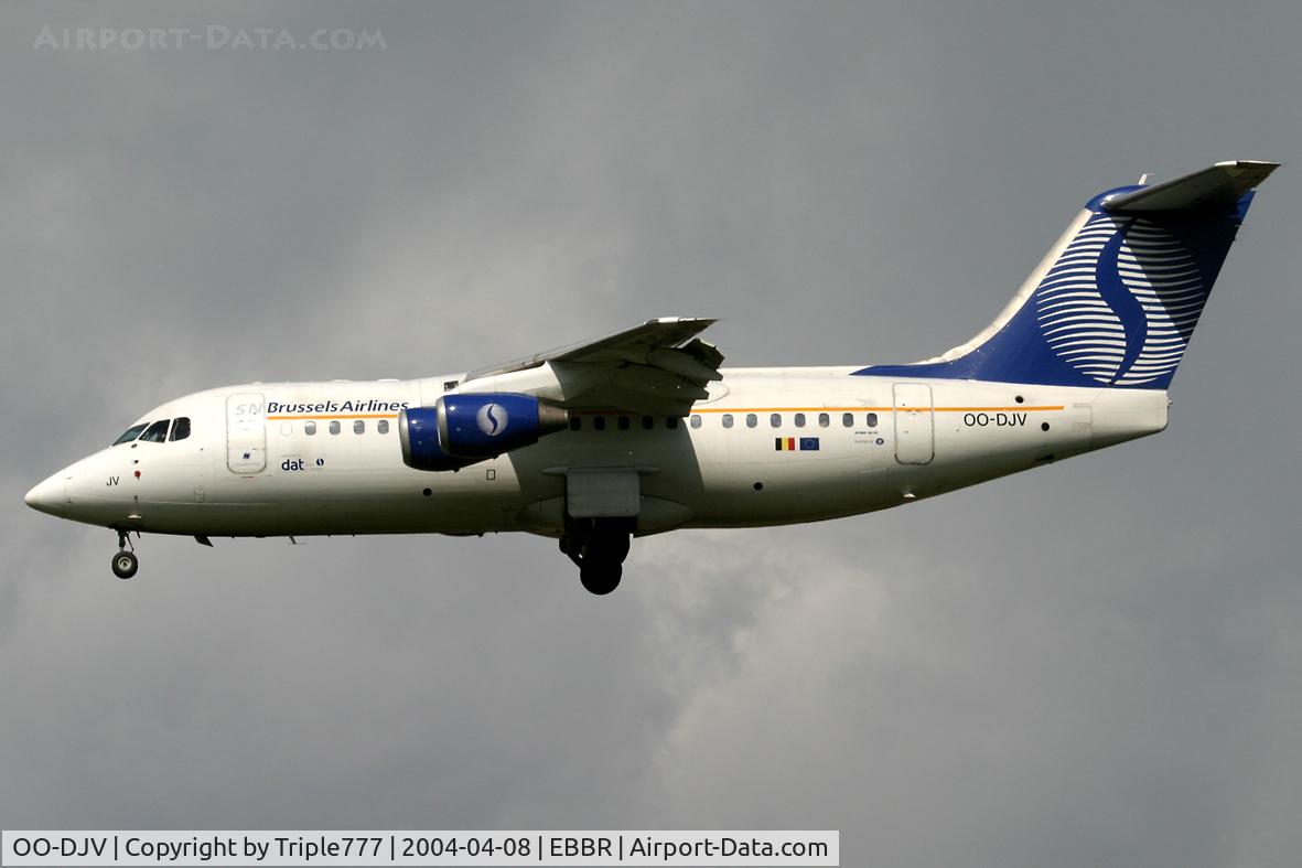 OO-DJV, 1996 British Aerospace Avro 146-RJ85 C/N E.2295, SN Brussels Airlines