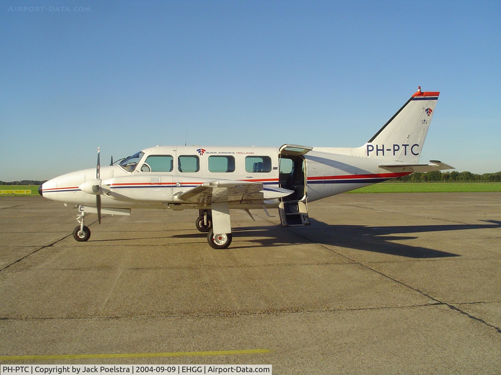 PH-PTC, 1972 Piper PA-31-350 Chieftain C/N 31-7852052, PH-PTC PA-31 of Quick Airways at Groningen airport