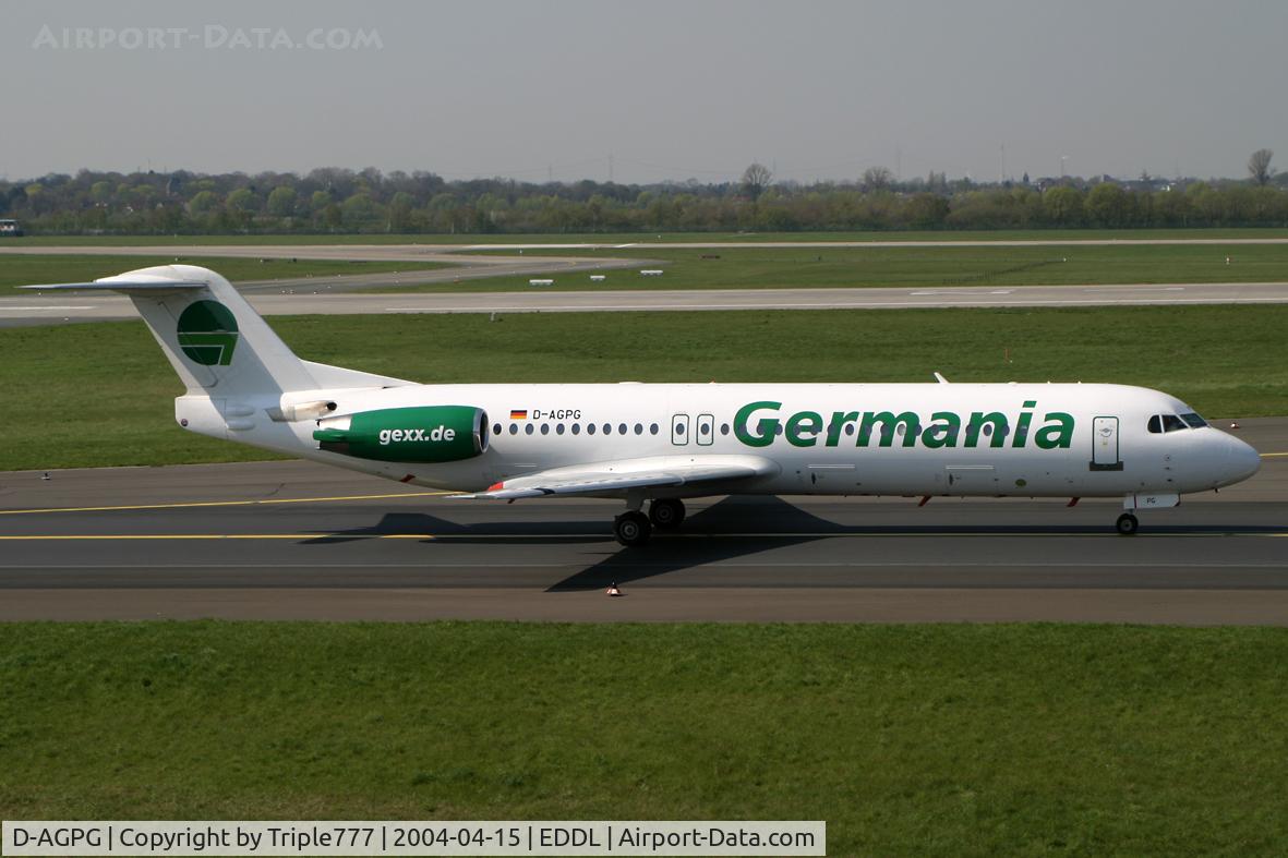 D-AGPG, 1990 Fokker 100 (F-28-0100) C/N 11306, Germania