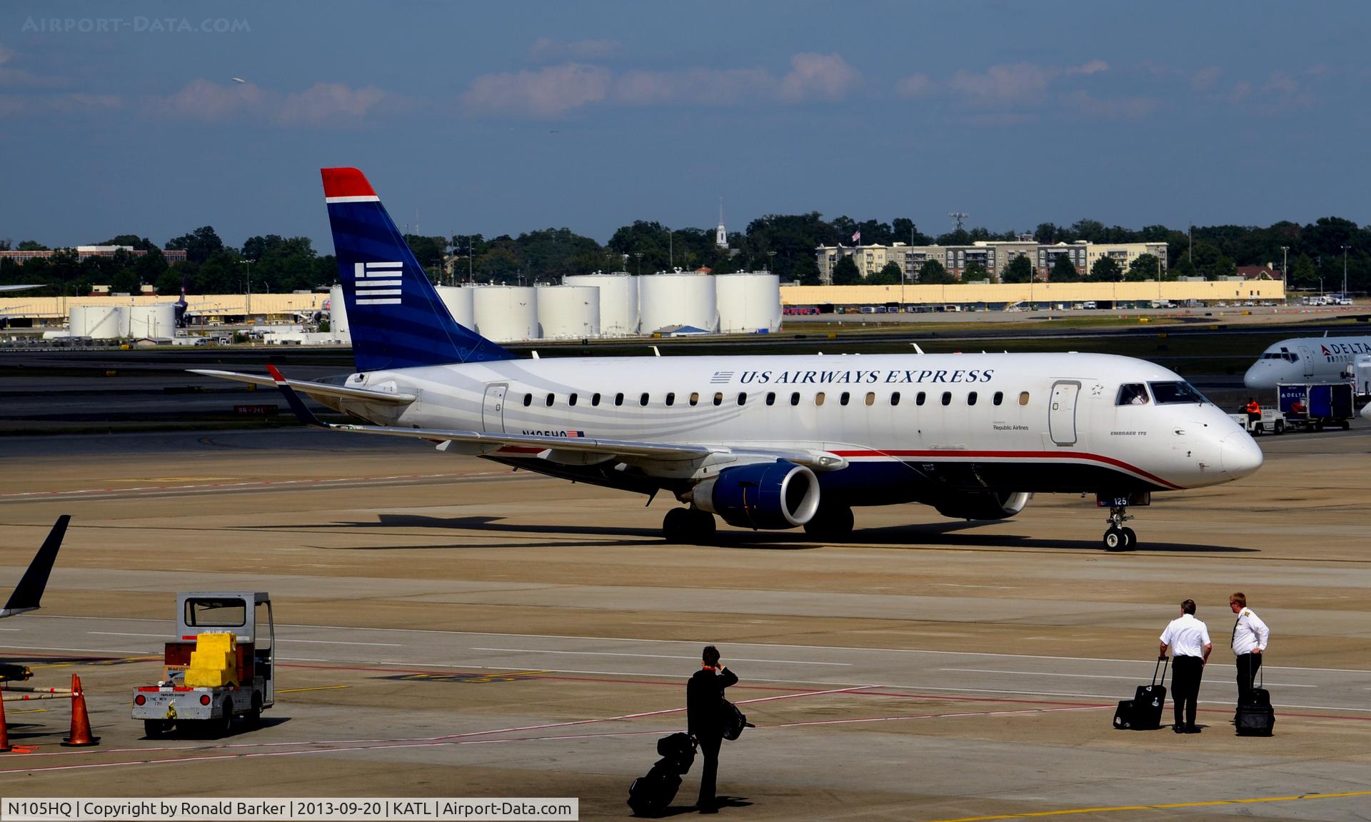 N105HQ, 2007 Embraer 175LR (ERJ-170-200LR) C/N 17000163, Taxi Atlanta