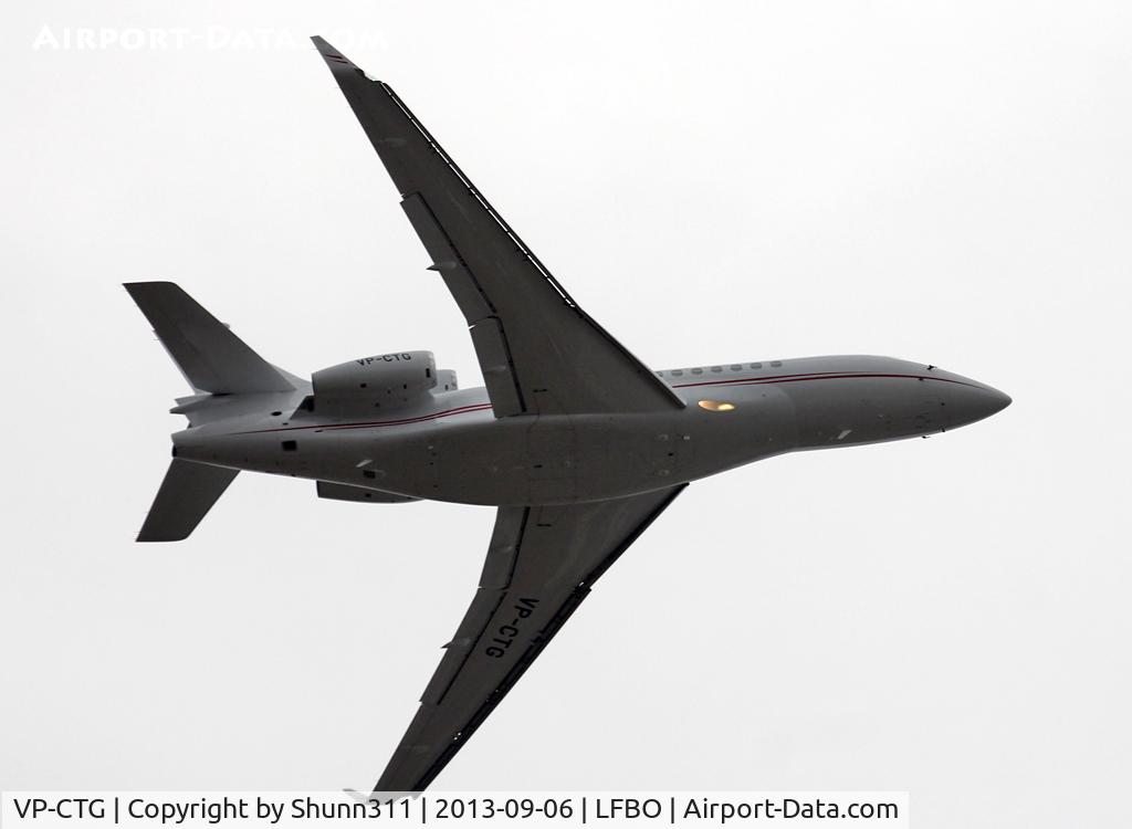 VP-CTG, 2010 Dassault Falcon 7X C/N 104, Climbing after take off...