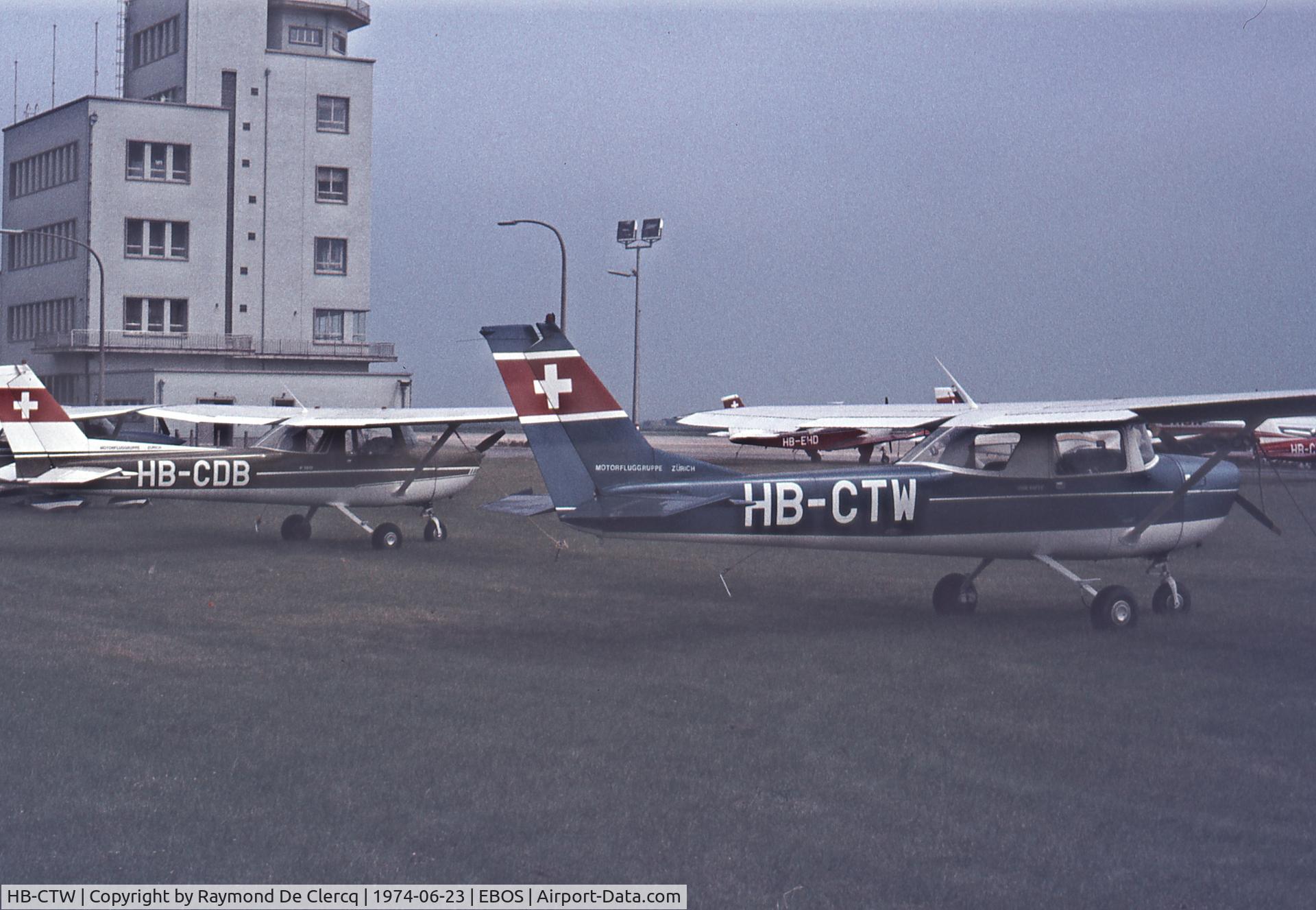 HB-CTW, 1969 Reims F150J C/N F1500491, Ostend Airport, 23-6-74
Together with HB-CDB !