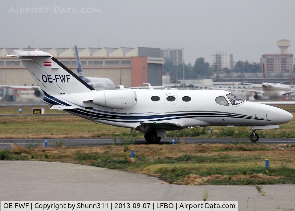 OE-FWF, 2007 Cessna 510 Citation Mustang Citation Mustang C/N 510-0048, Taxiing to the General Aviation area...