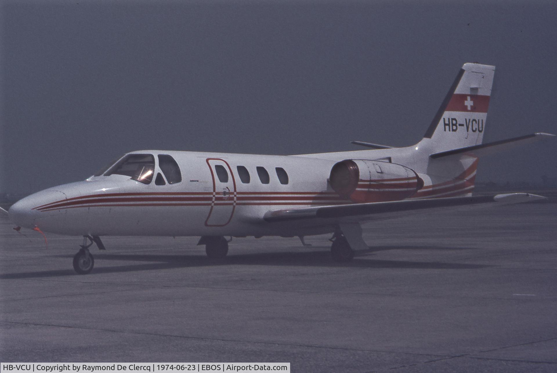 HB-VCU, 1972 Cessna 500 Citation C/N 500-0038, Ostend Airport,23-6-74.