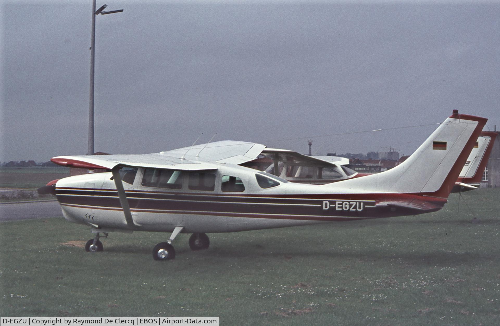D-EGZU, 1962 Cessna 210B C/N 21057970, Ostend Airport, mid-seventies.