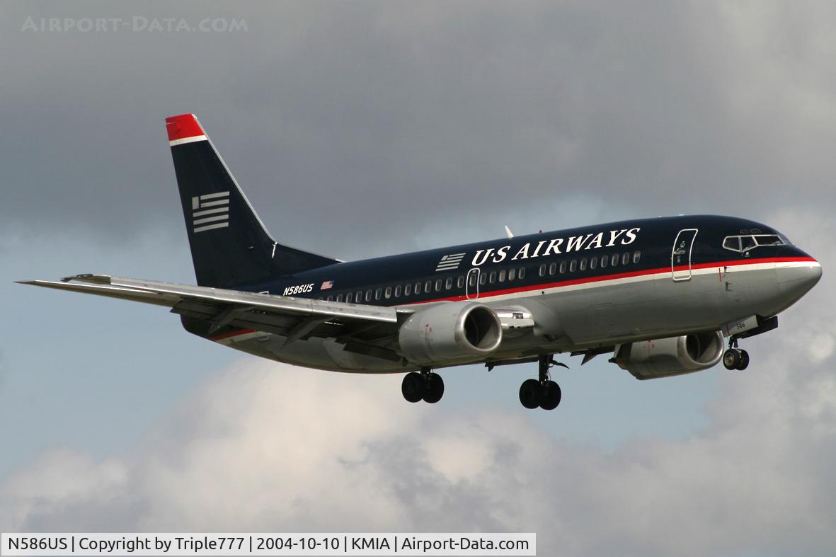 N586US, 1988 Boeing 737-301 C/N 23931, US Airways