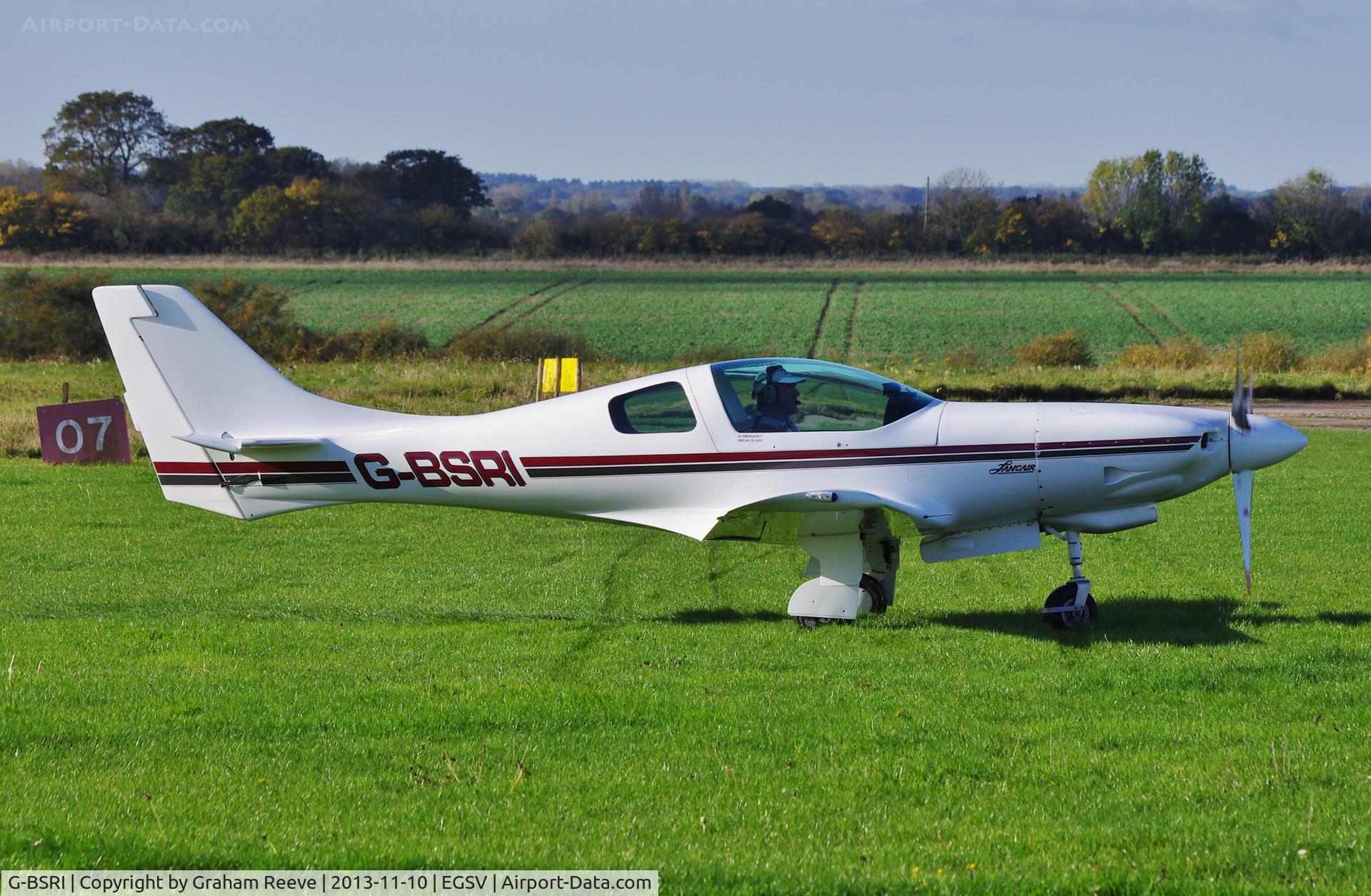 G-BSRI, 1992 Lancair 235 C/N PFA 191-11467, Just landed.