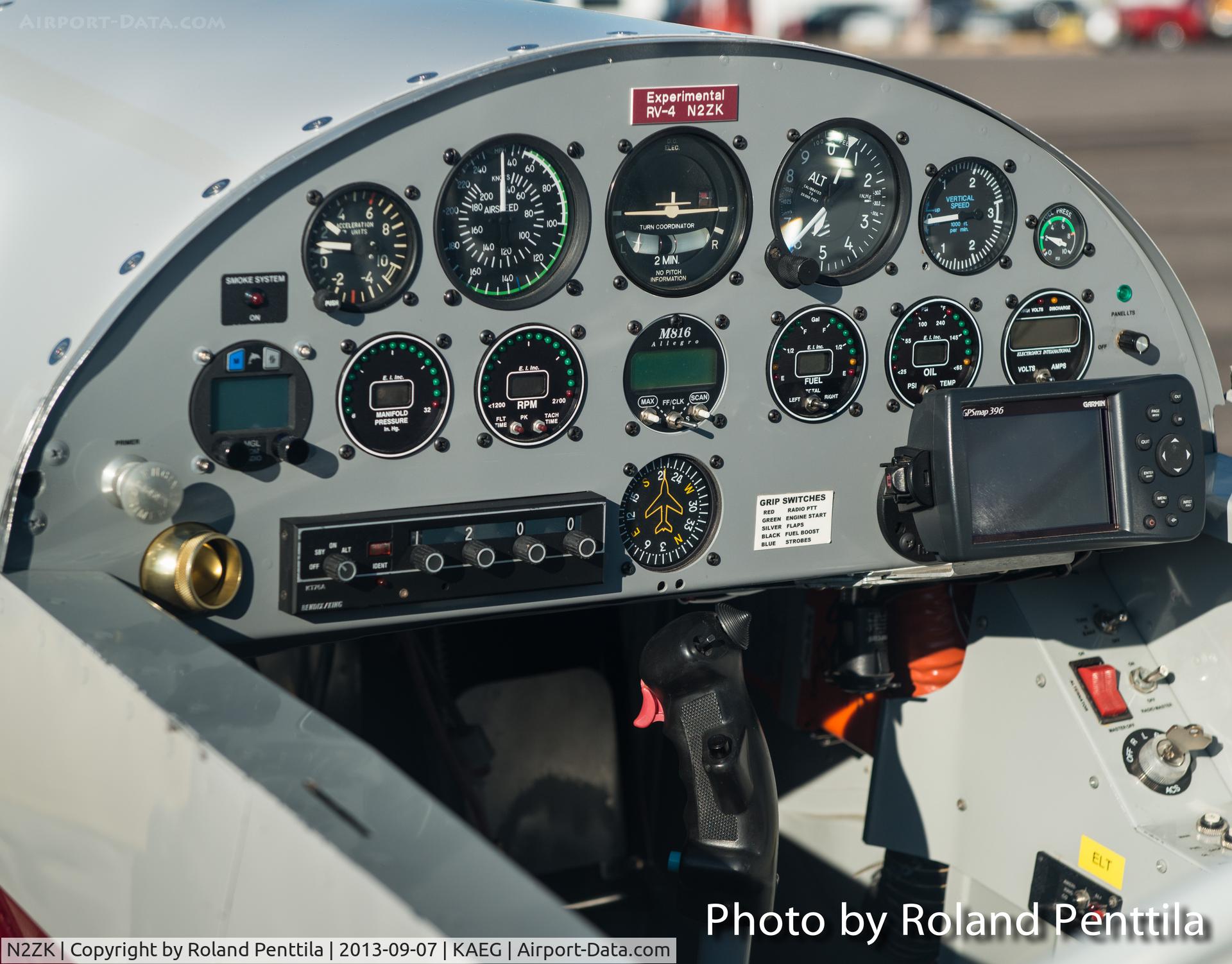 N2ZK, 1998 Vans RV-4 C/N 1190, Cockpit image of aircraft owned by Christopher Olsen seen at the EAA Chapter 179 Fly-in