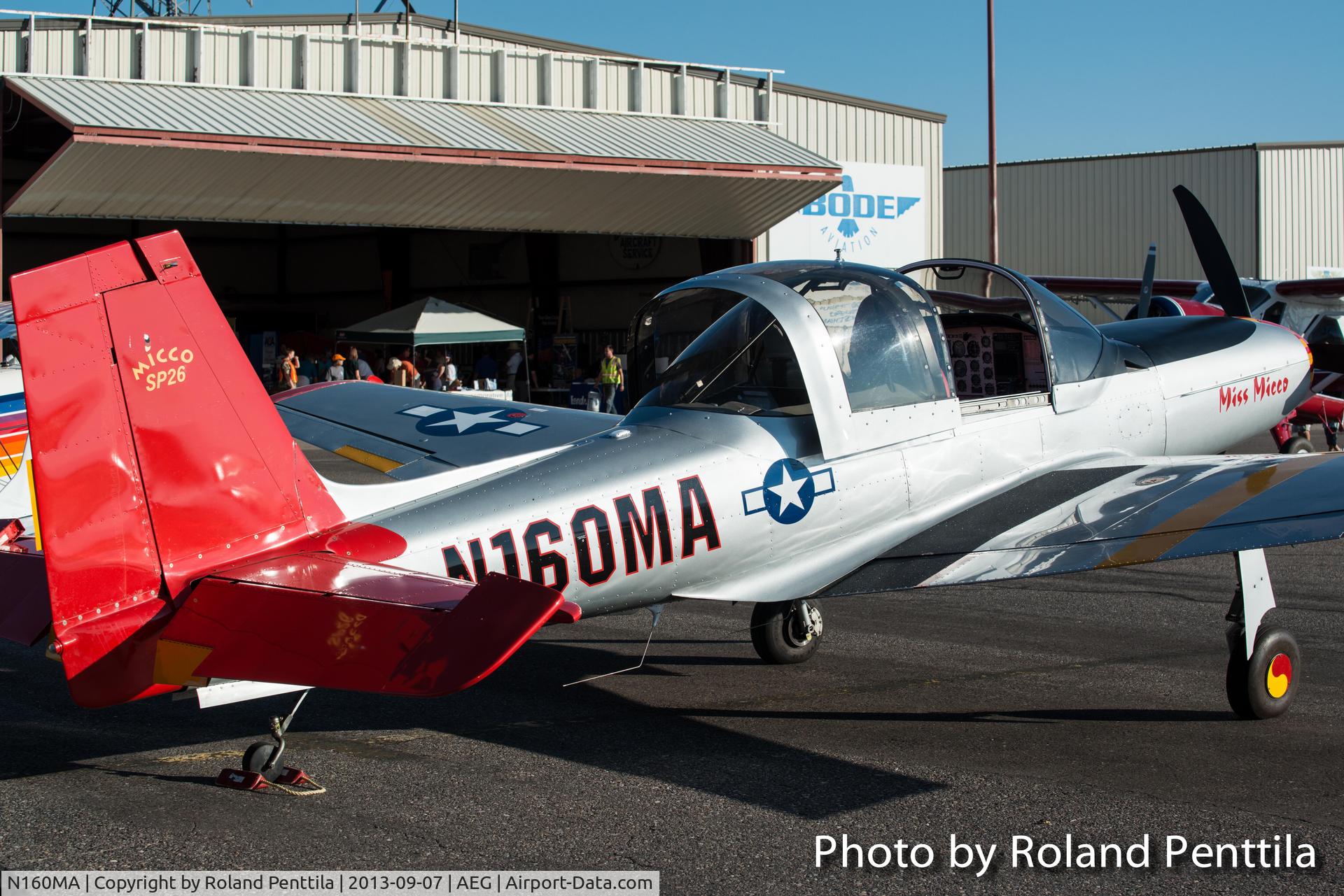 N160MA, 2001 Meyers MAC-145B C/N 260009, Owned by Ron Harmon, this plane is a part of the Chili Flight out of Albuquerque that performs as an aerial demonstration team.  This plane performed at the EAA Chapter 179 Fly-in.