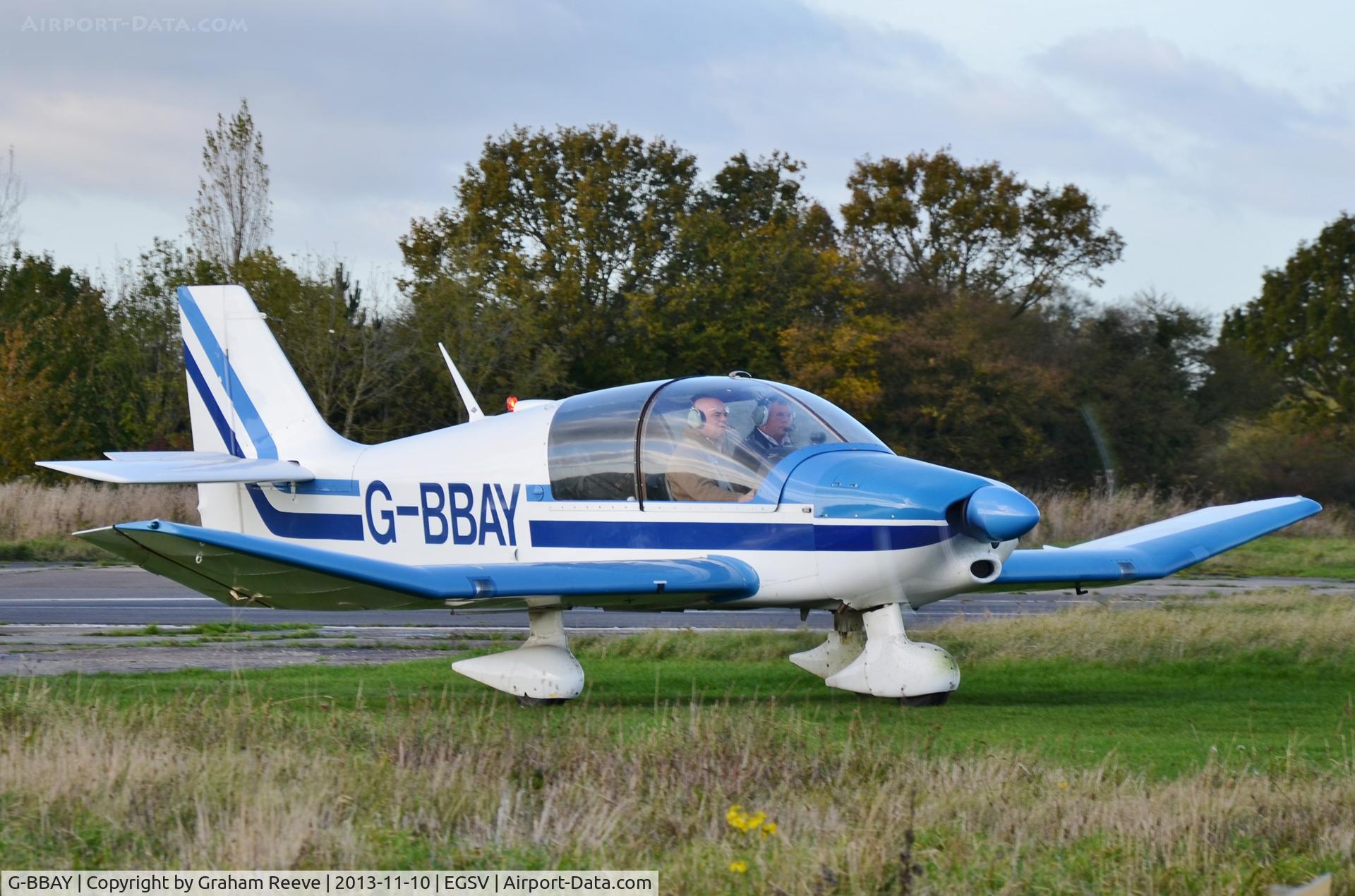 G-BBAY, 1973 Robin DR-400-140 Major C/N 841, Just landed.