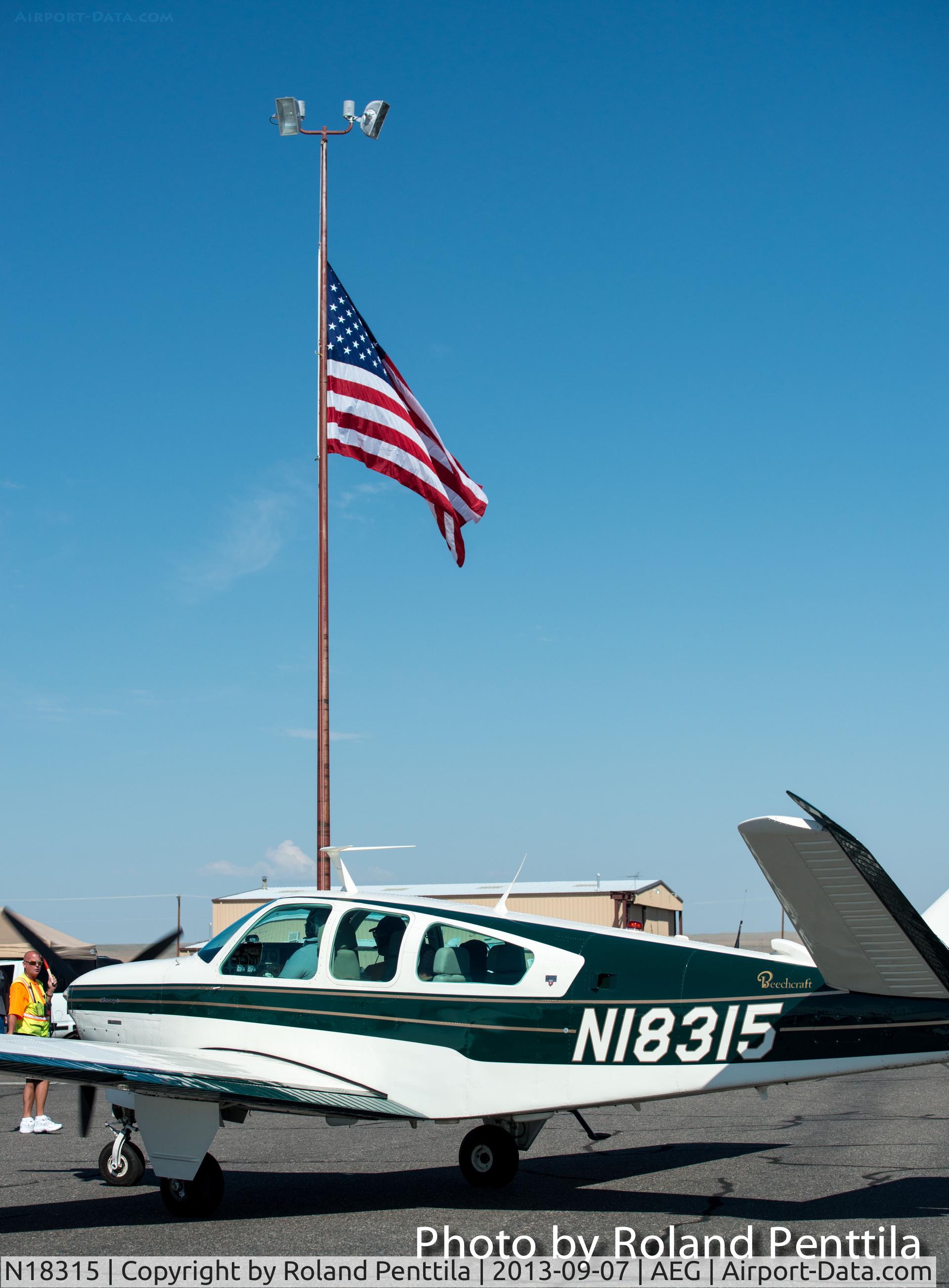 N18315, 1977 Beech V35B Bonanza C/N D-10039, seen at the 2013 EAA Chapter 179 Fly-in