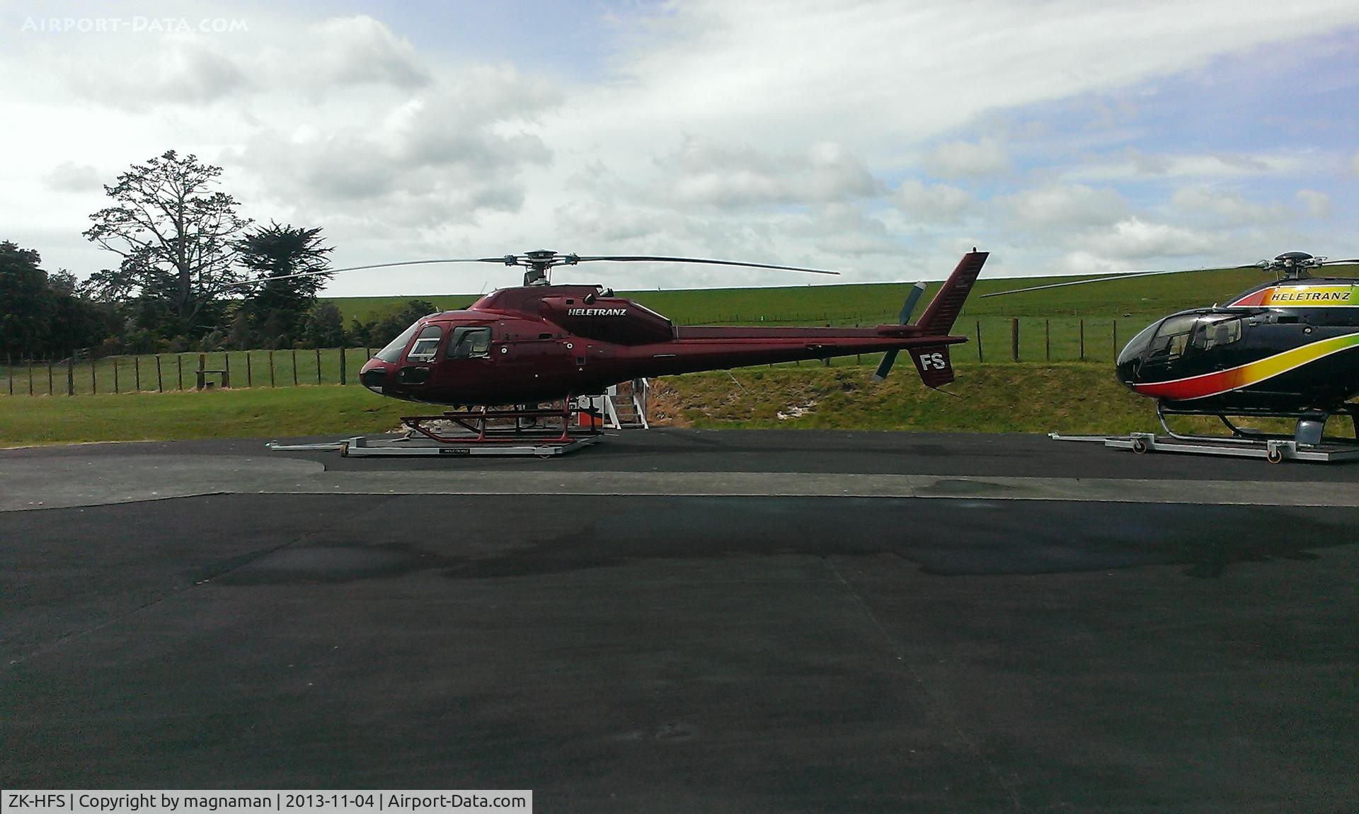 ZK-HFS, Hughes (Kawasaki) 500C (369HS) C/N 6642, Not a Hughes but AS355F2 squirrel.
C/N 5388 .At helitranz base rosebank Auckland.