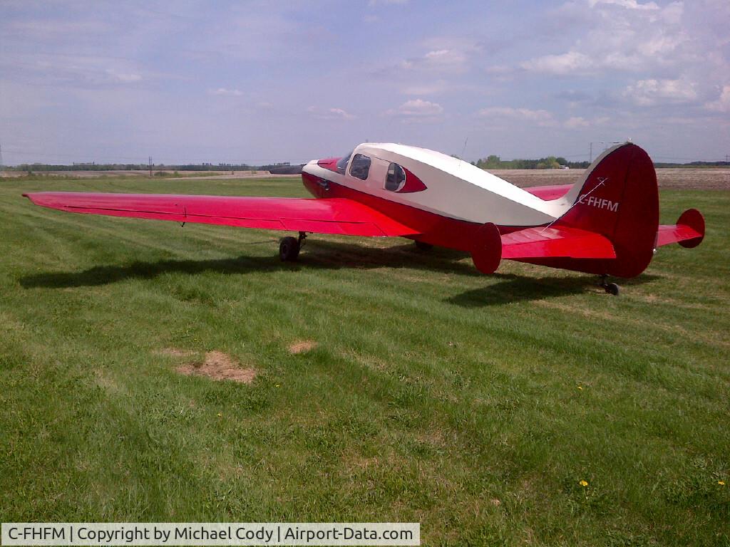 C-FHFM, 1948 Bellanca 14-13-3X Cruisair Senior C/N 1607X, HFM, spring 2013 at Miskey field