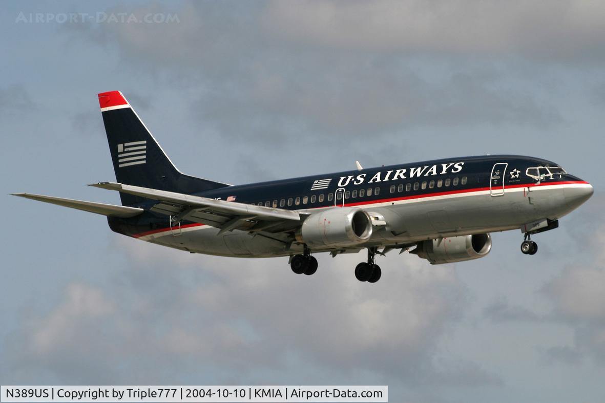 N389US, 1985 Boeing 737-3B7 C/N 23311, US Airways