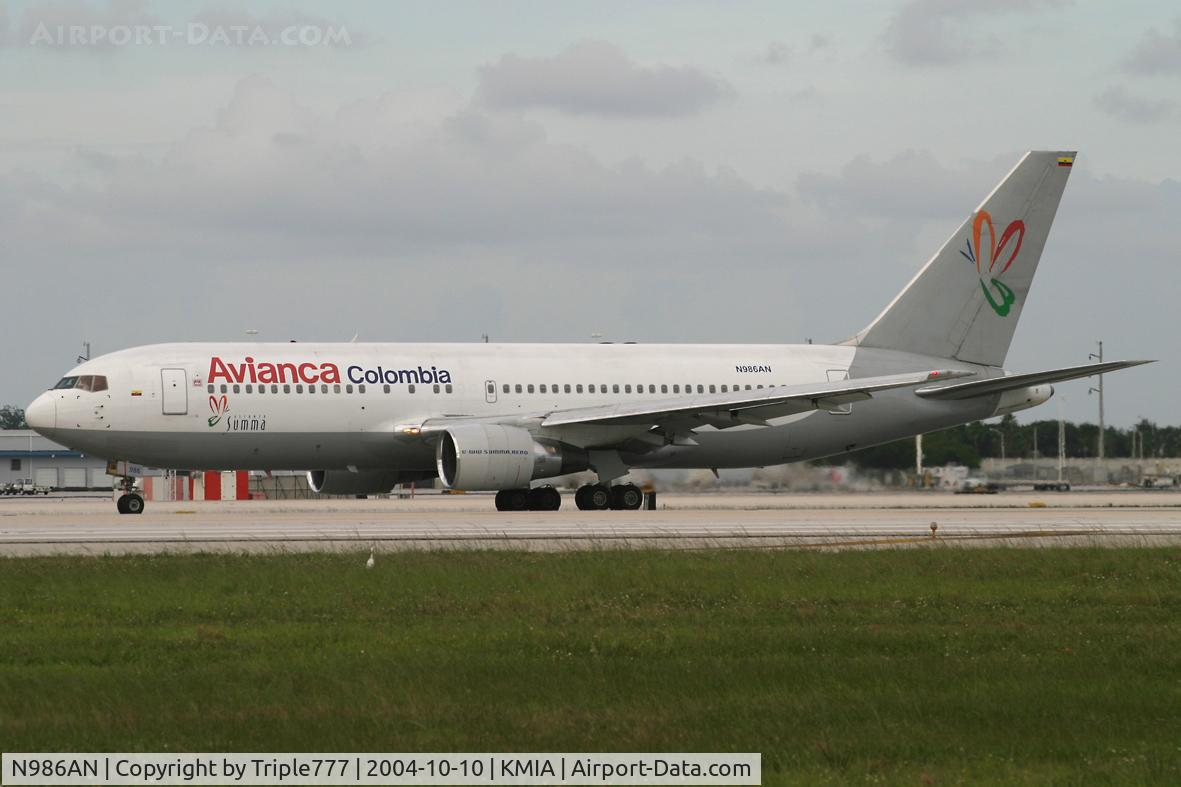 N986AN, 1990 Boeing 767-259 C/N 24835, Avianca Colombia