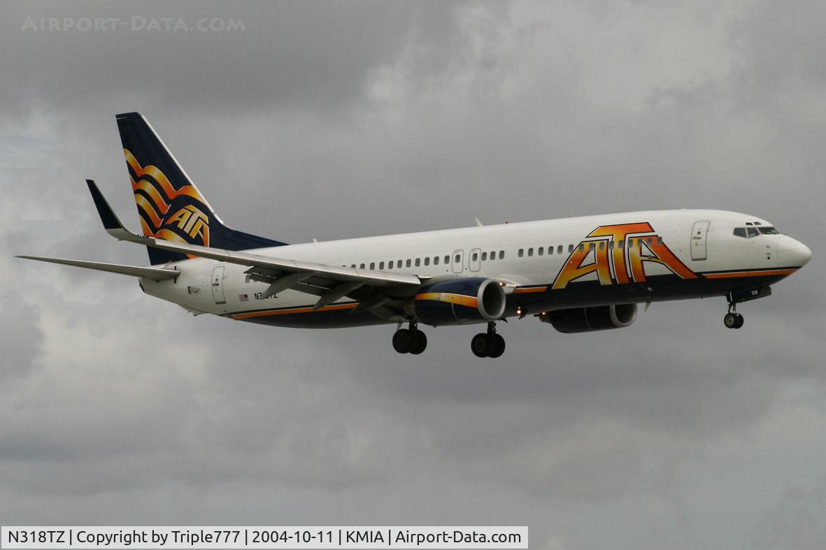 N318TZ, 2002 Boeing 737-83N C/N 28247, ATA Airlines