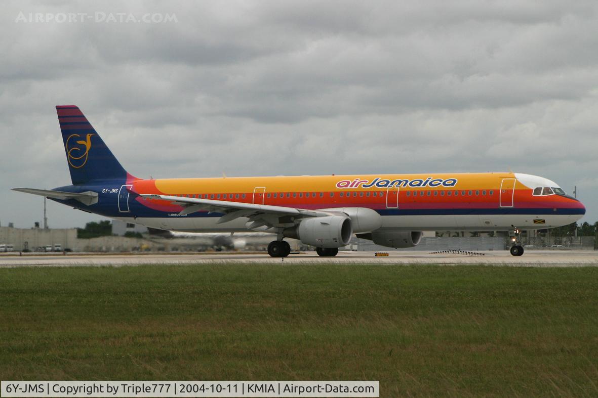 6Y-JMS, 2003 Airbus A321-211 C/N 1966, Air Jamaica