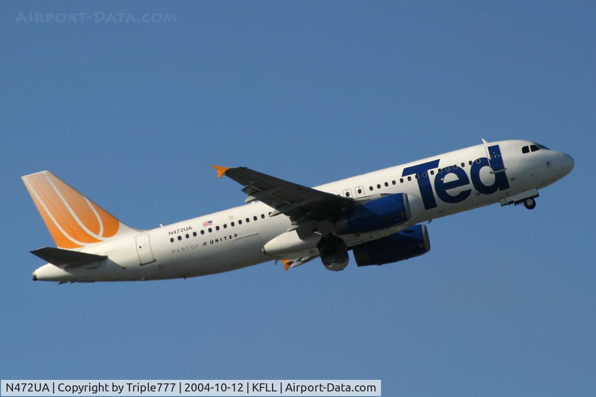 N472UA, 2001 Airbus A320-232 C/N 1435, TED