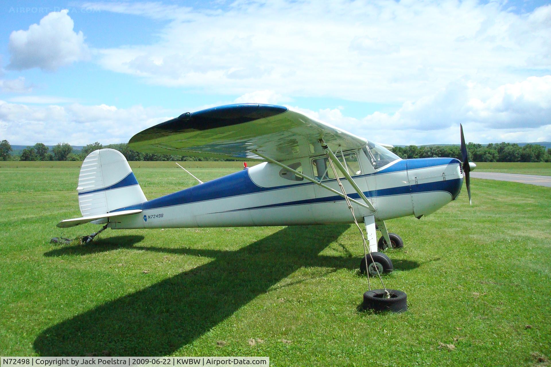 N72498, 1946 Cessna 140 C/N 9668, C.140 Wilkes-Barre Wyoming A/P