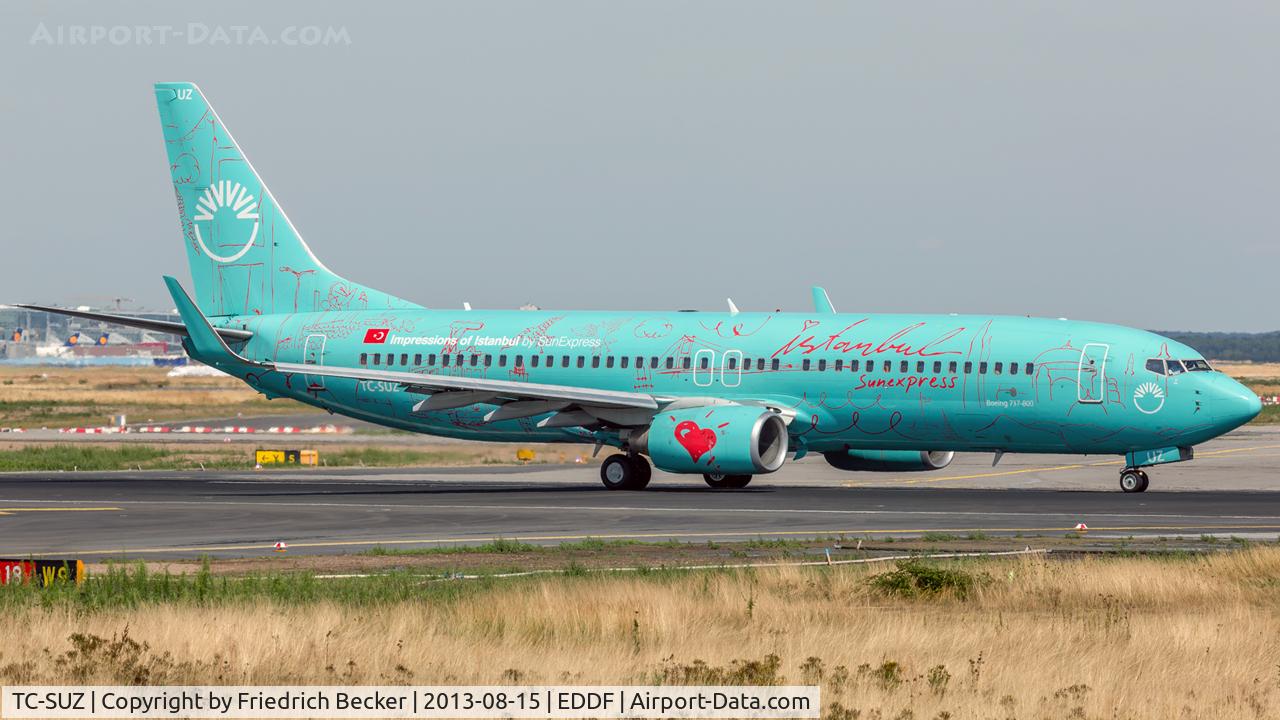 TC-SUZ, 2008 Boeing 737-8HX C/N 29649, departure from Frankfurt
