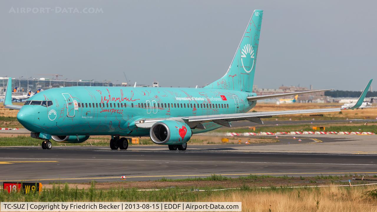 TC-SUZ, 2008 Boeing 737-8HX C/N 29649, line up for departure from Frankfurt