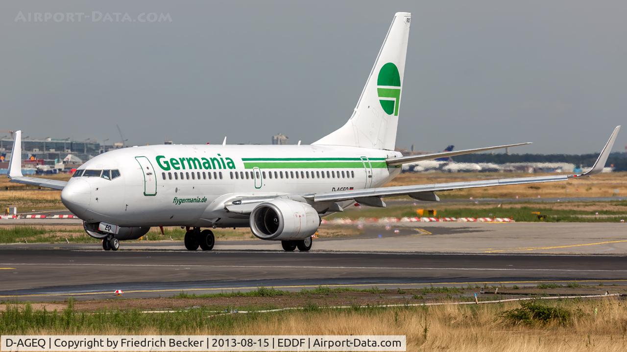 D-AGEQ, 1998 Boeing 737-75B C/N 28103, line up for departure from Frankfurt