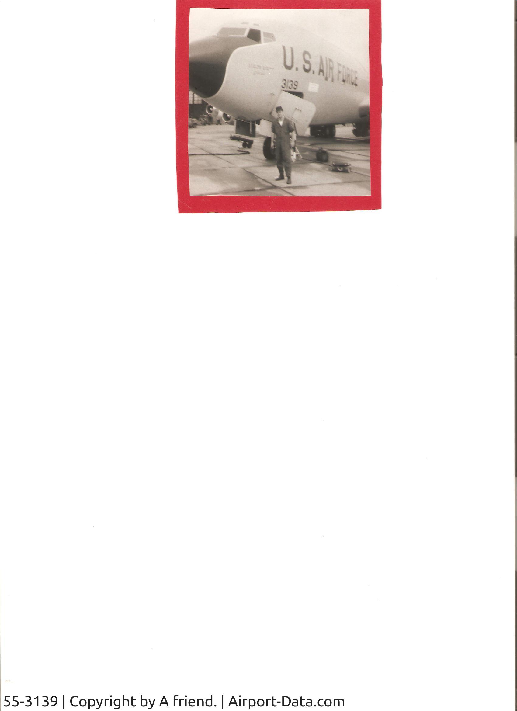 55-3139, 1955 Boeing KC-135A Stratotanker C/N 17255, I was the Crew chief on Aircraft 55-3139 from 1971 thru Jan 1973.
We were both stationed at Wright Patterson AFB Ohio.