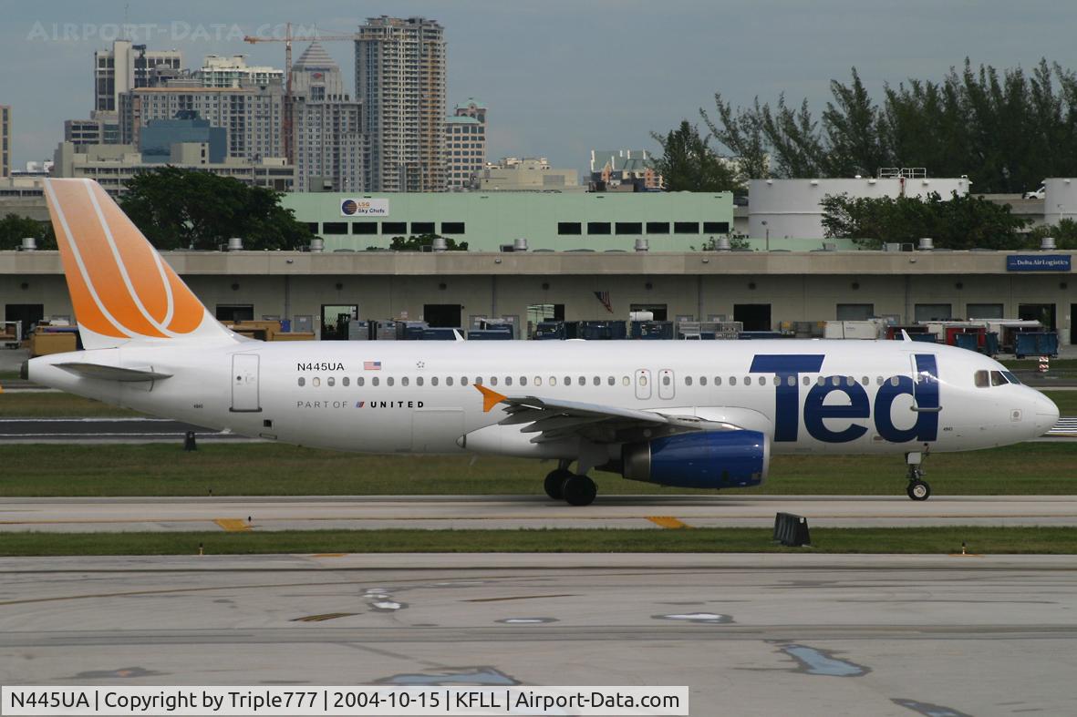 N445UA, 1998 Airbus A320-232 C/N 826, TED