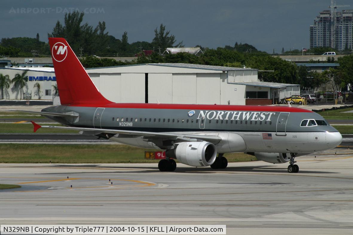 N329NB, 2001 Airbus A319-114 C/N 1543, Northwest