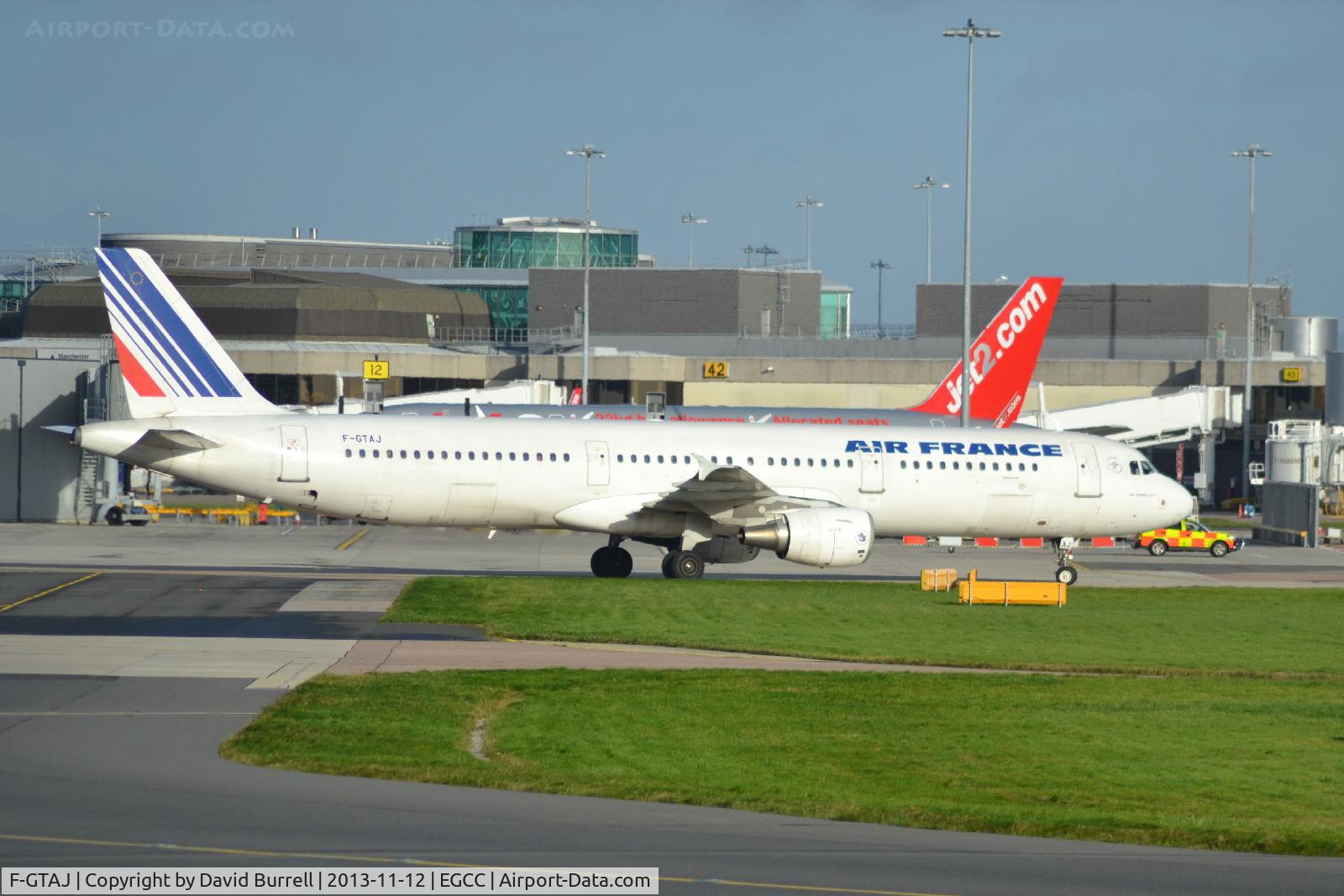 F-GTAJ, 2001 Airbus A321-211 C/N 1476, Air France Airbus A321-211 taxiing at Manchester Airport.