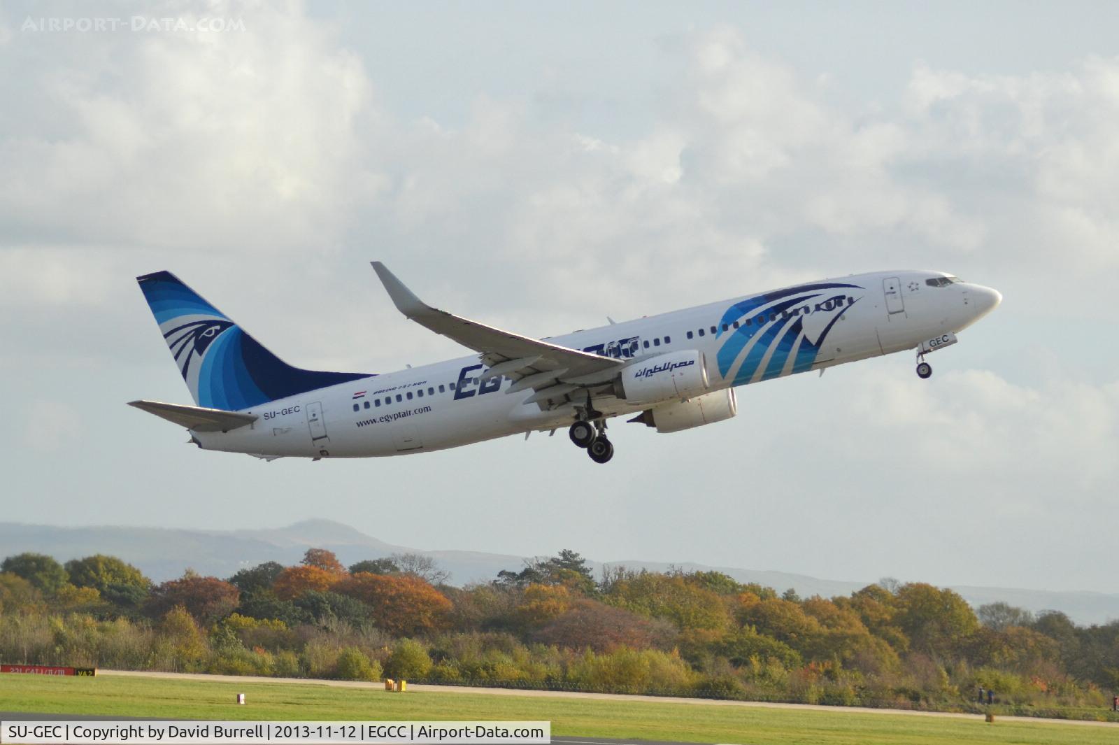 SU-GEC, 2012 Boeing 737-866 C/N 40801, Egyptair Boeing 737-866 taking off from Manchester Airport.